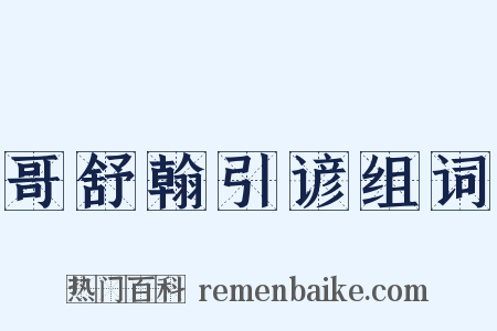 哥舒翰引谚组词是什么意思的图片